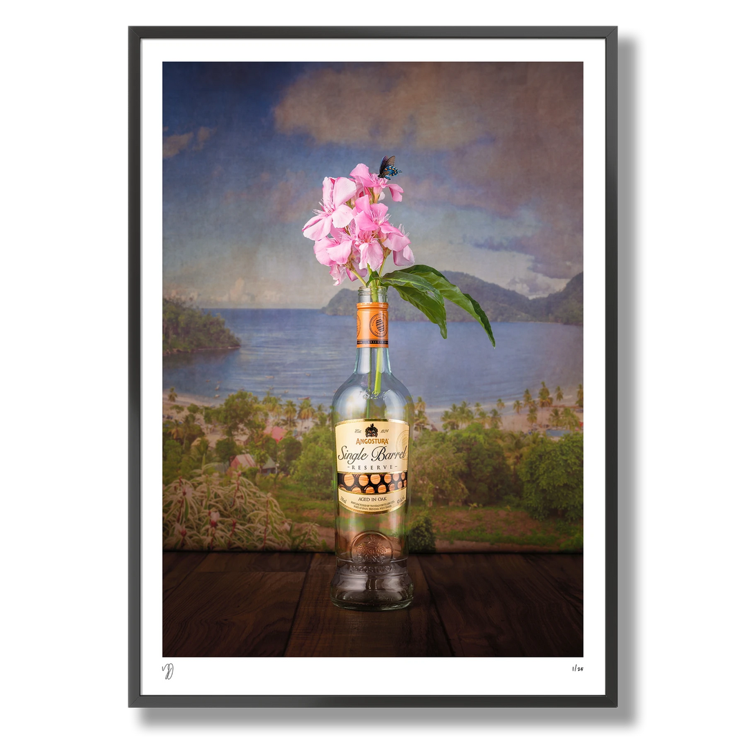 A fine art print of Angostura Single Barrel Reserve in a black frame