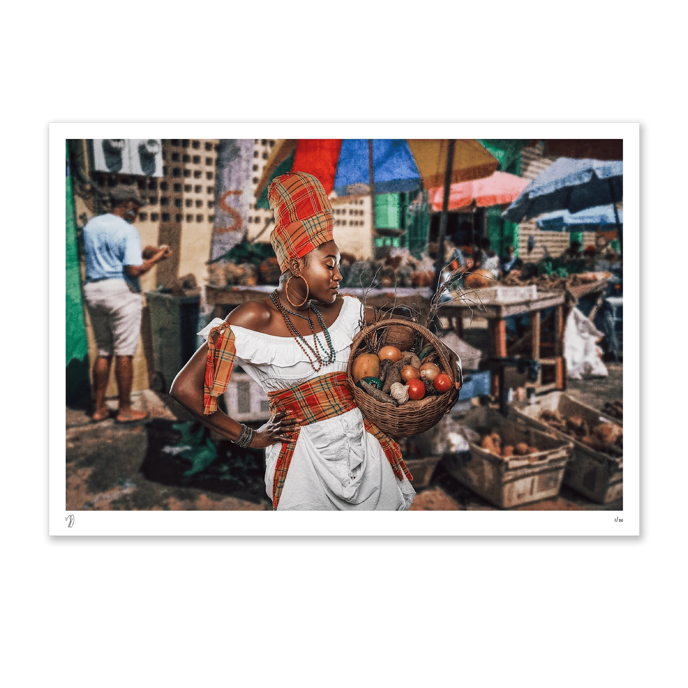 Thoughtful Market Lady